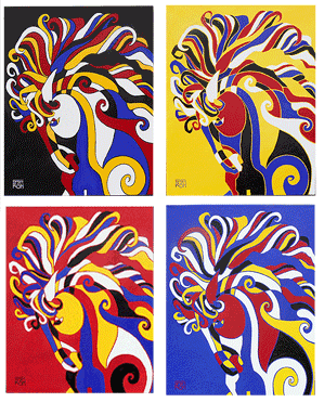 Quatre Pas Contemporary Horse Paintings Warhol inspired